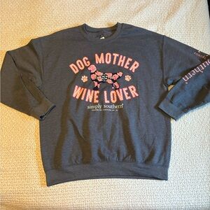Simply Southern Charcoal Dog Mother Wine Lover Crewneck